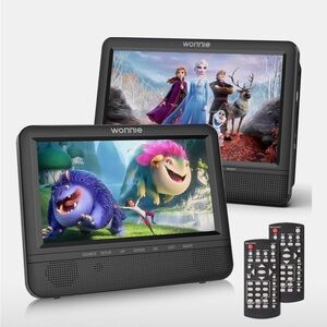 Portable DVD Player with Dual Screens - Black
